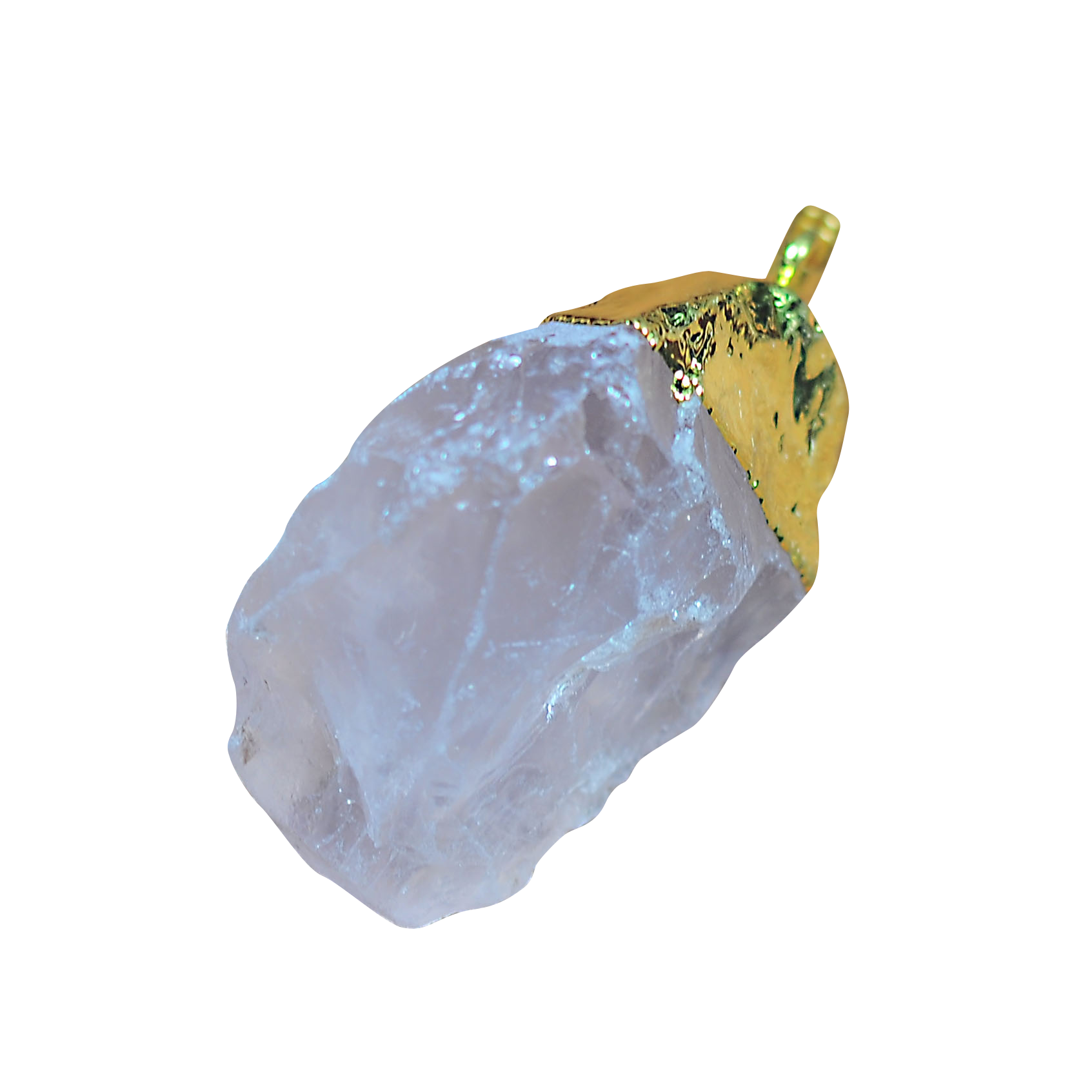 Natural Raw Rock Crystal Nugget Pendant