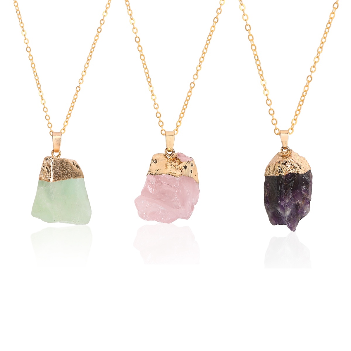 Natural Raw Rock Crystal Nugget Pendant
