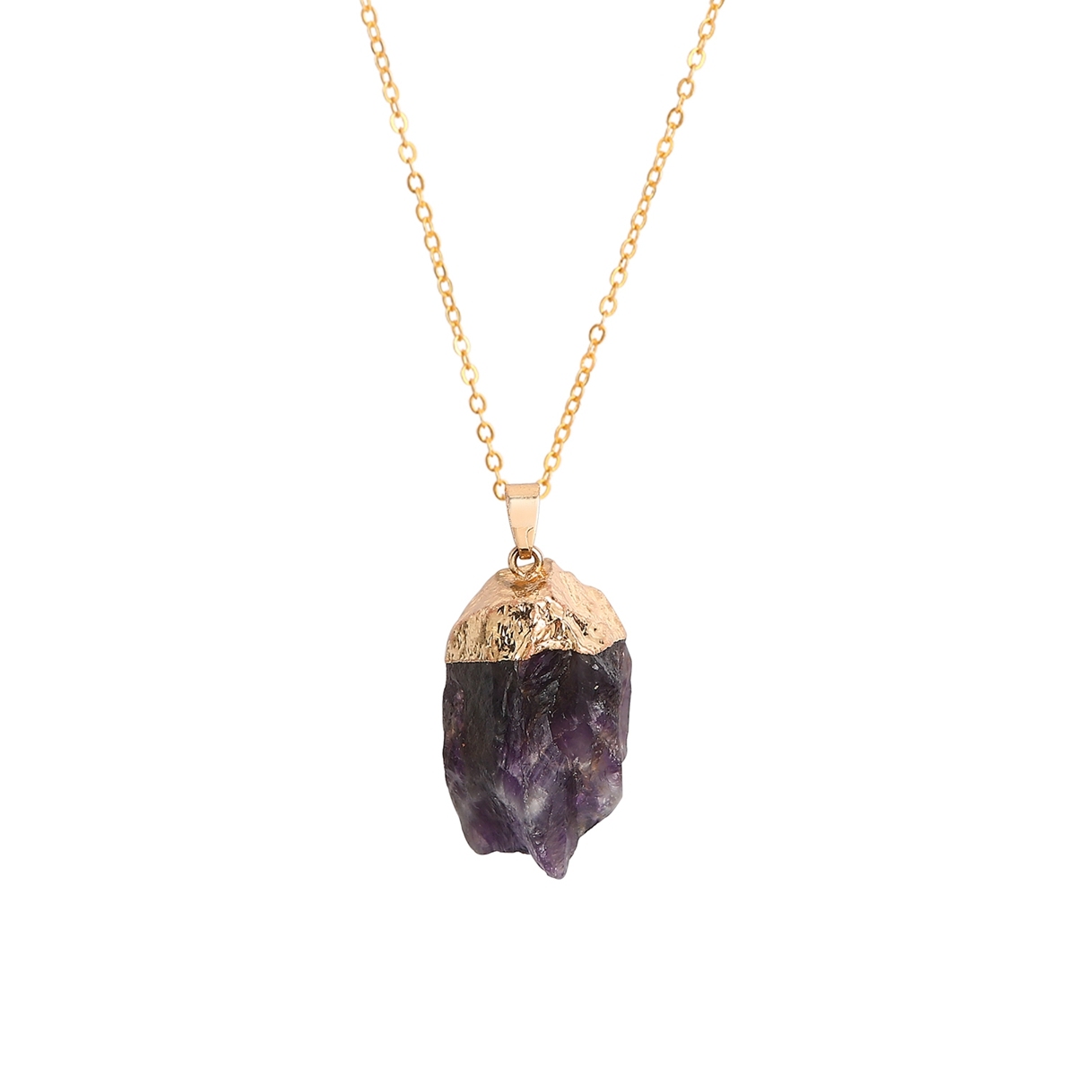 Natural Raw Rock Crystal Nugget Pendant