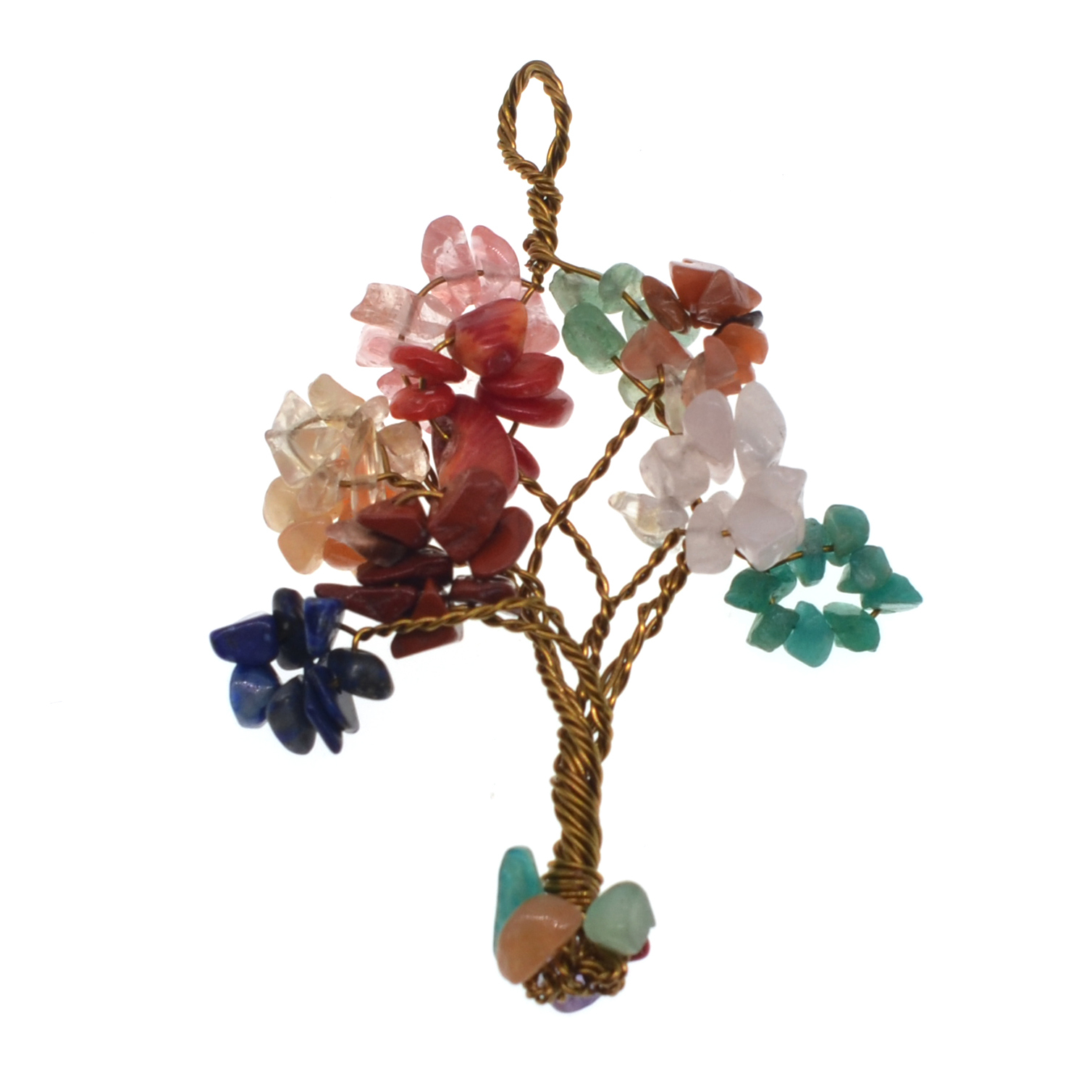 Chip Gemstone Rich Tree Pendant