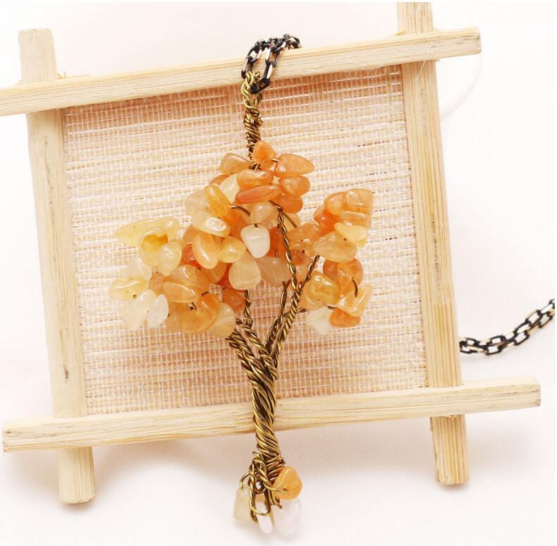 Chip Gemstone Rich Tree Pendant