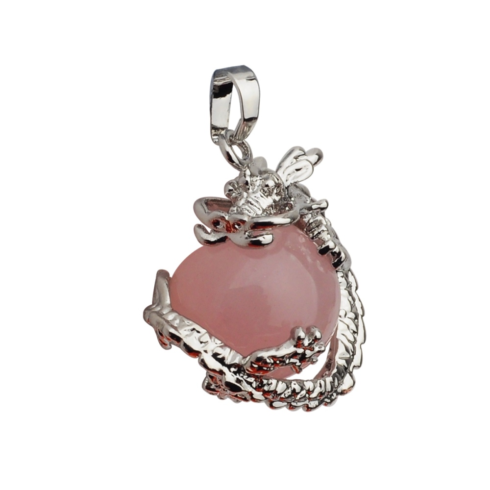 15MM Gemstone Balls Wrapped Dragon Pendant