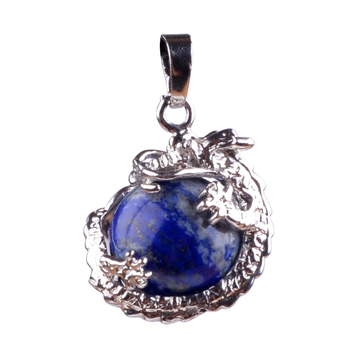 15MM Gemstone Balls Wrapped Dragon Pendant