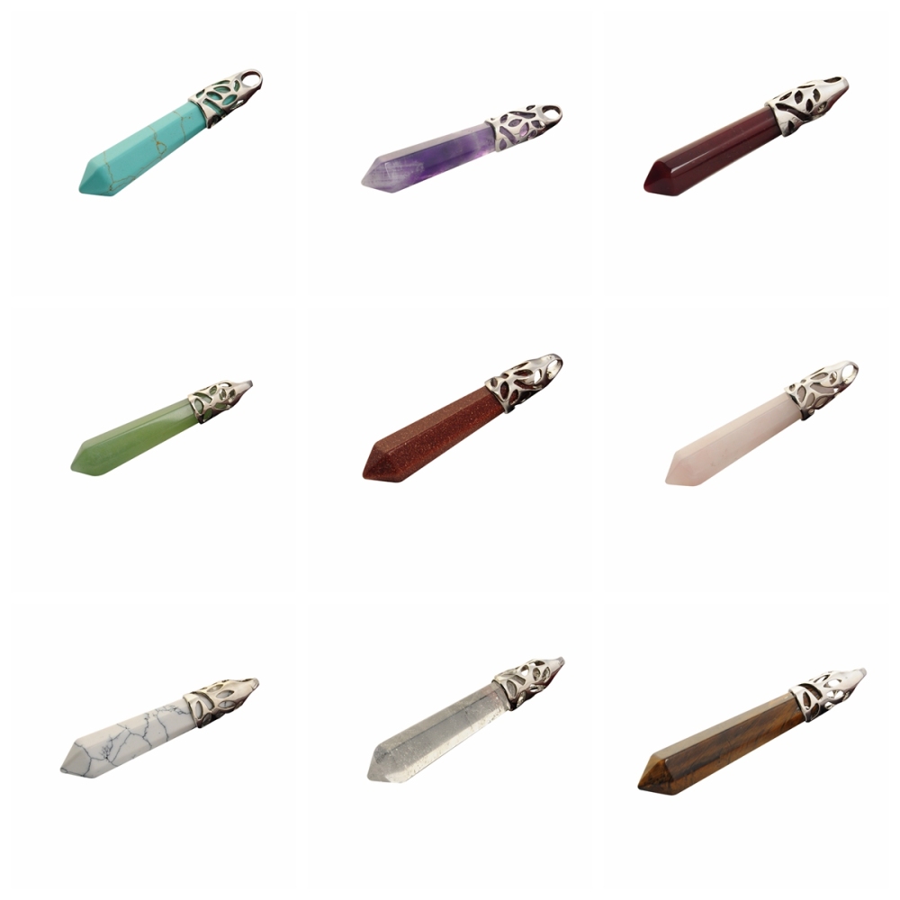 Hexagonal Pillar Stone Pendant
