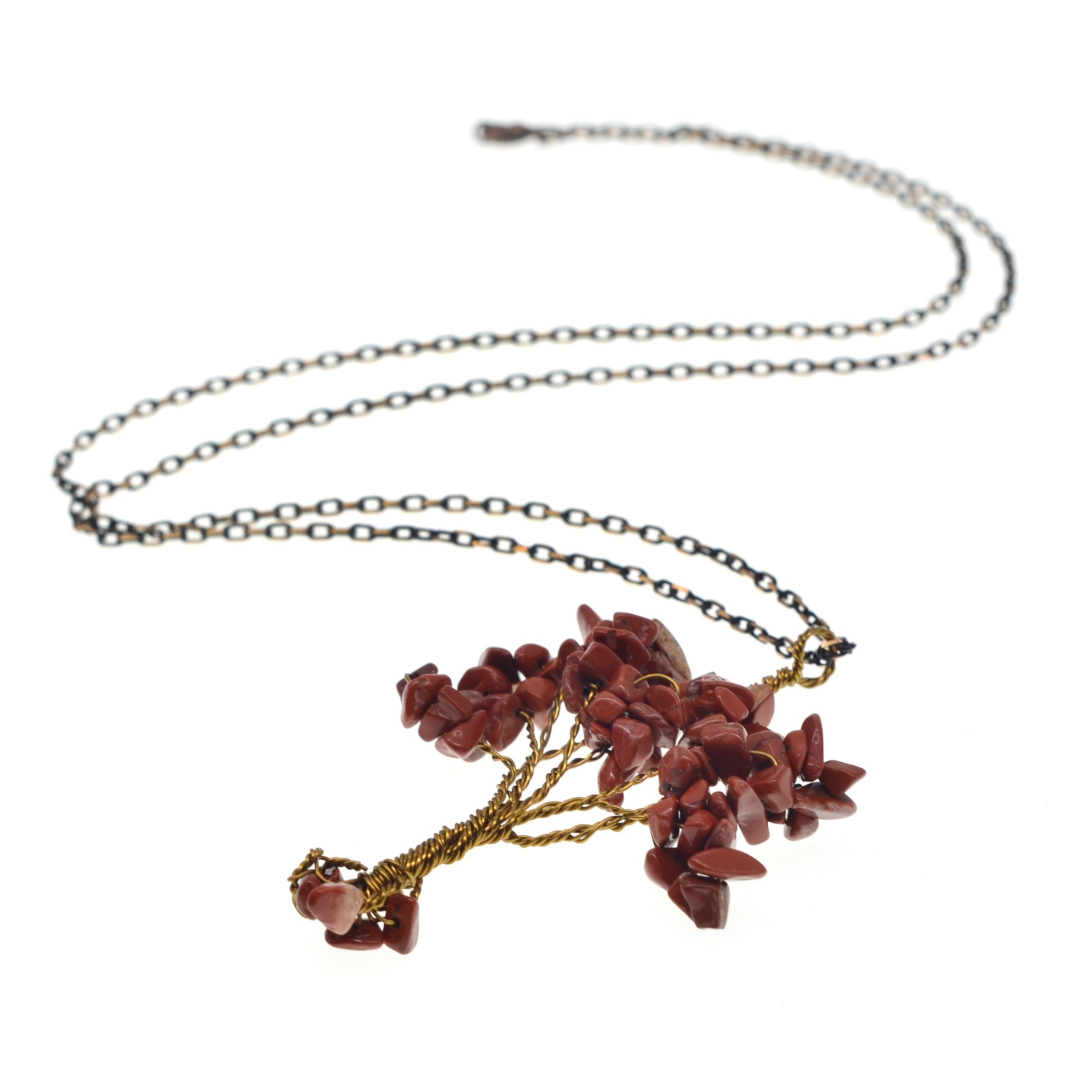 Chip Gemstone Rich Tree Pendant