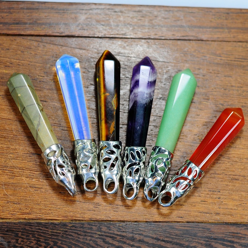 Hexagonal Pillar Stone Pendant