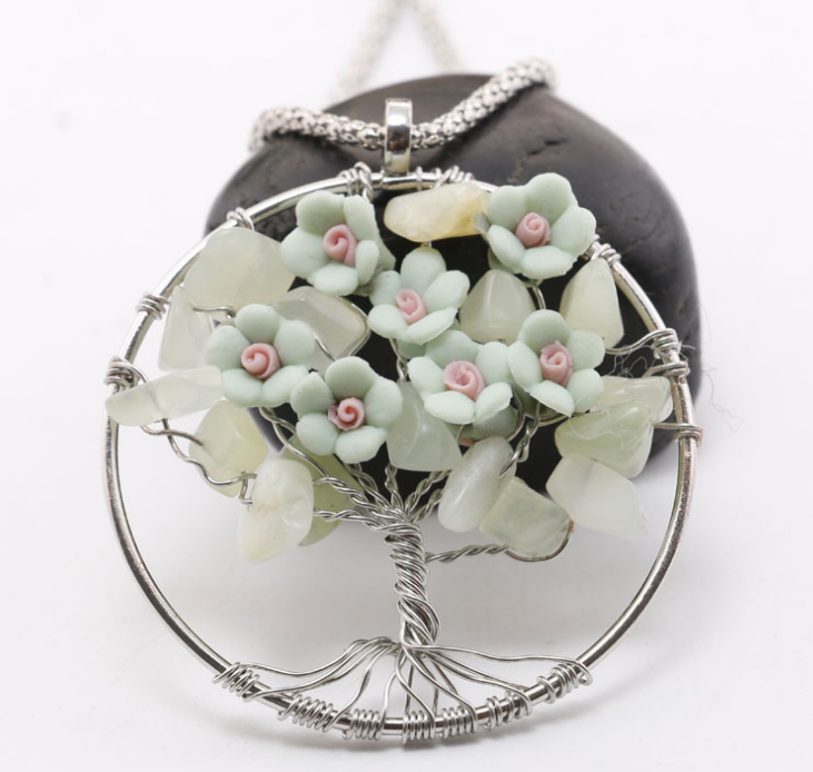 Polymer Clay Peach Blossom Tree Pendant