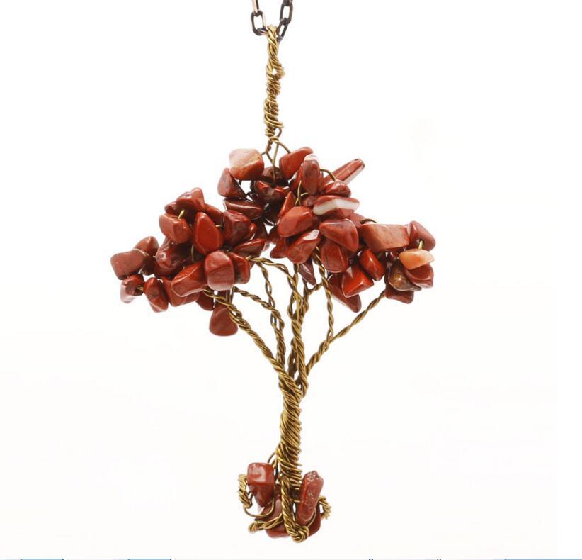 Chip Gemstone Rich Tree Pendant