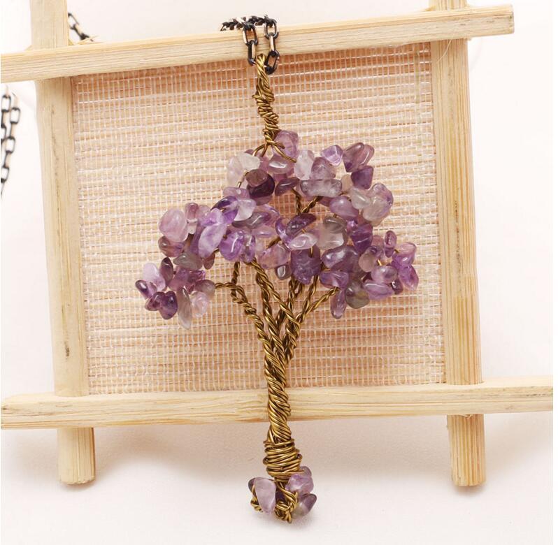 Chip Gemstone Rich Tree Pendant