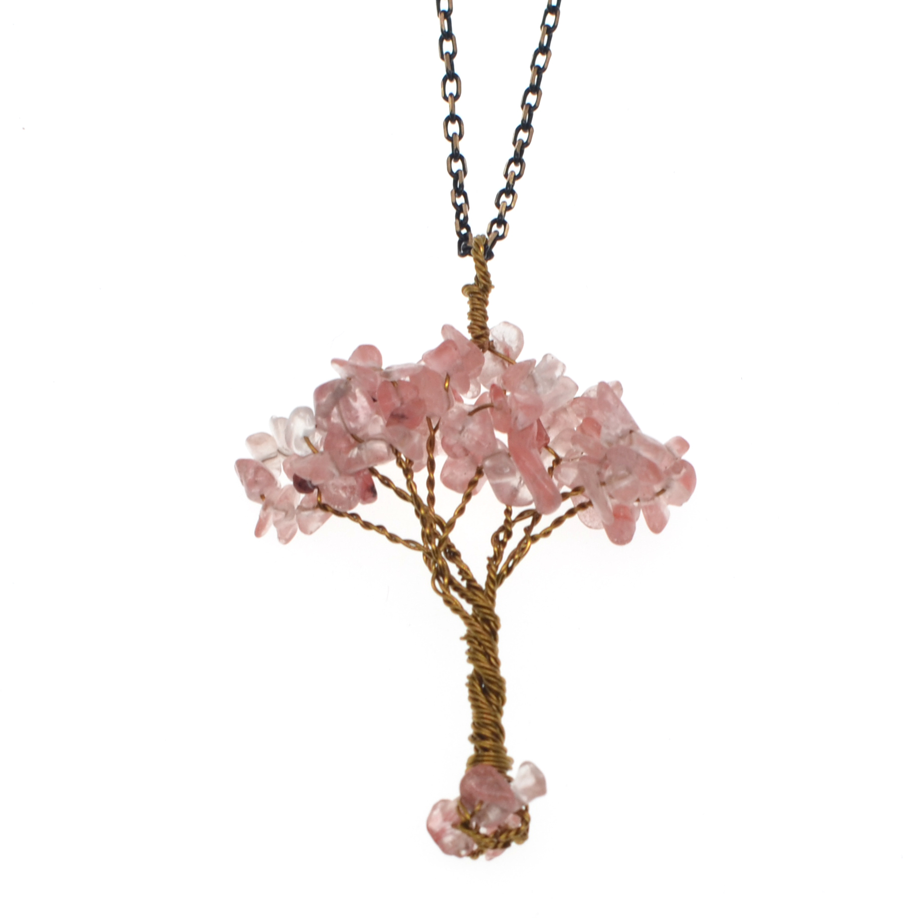 Chip Gemstone Rich Tree Pendant