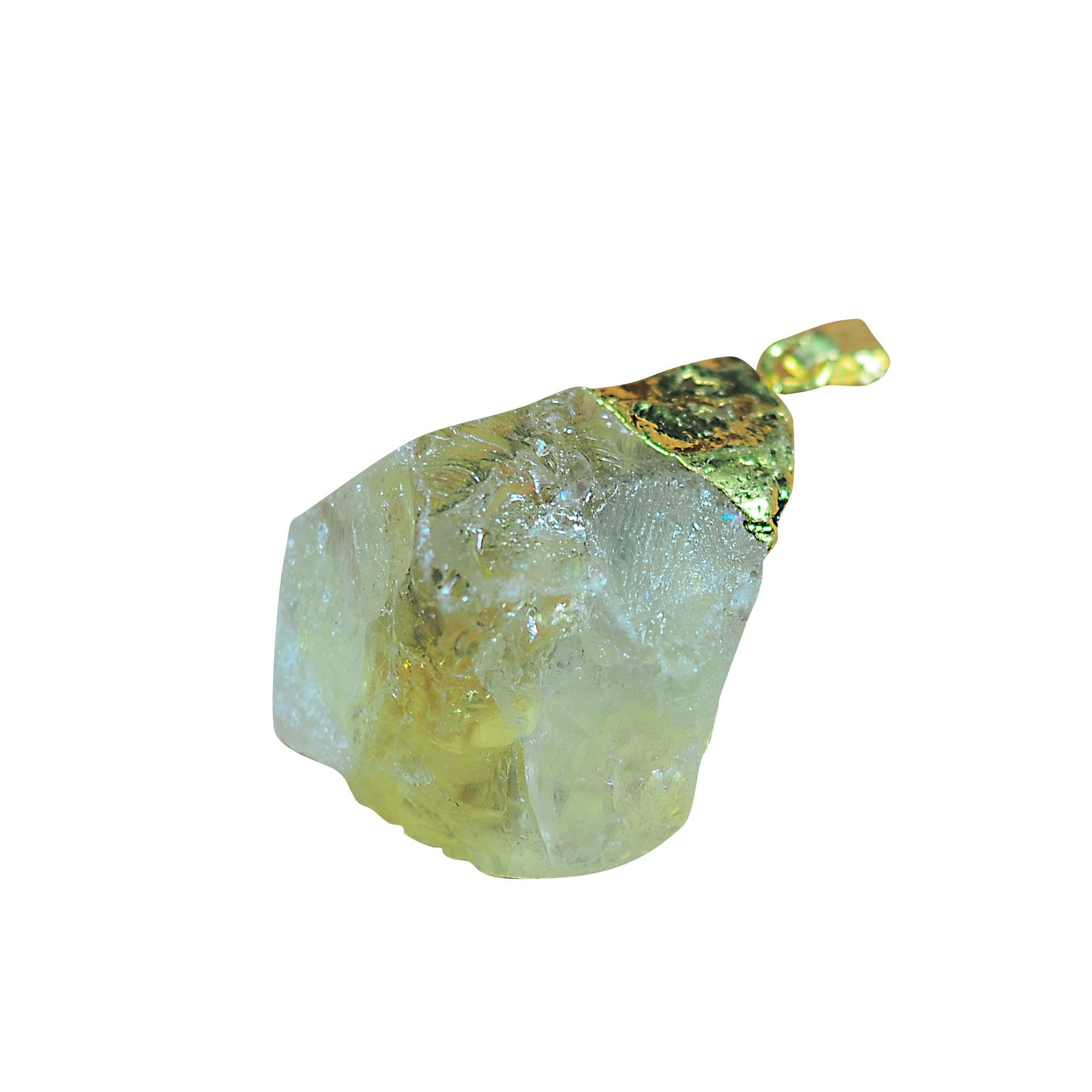 Natural Raw Rock Crystal Nugget Pendant