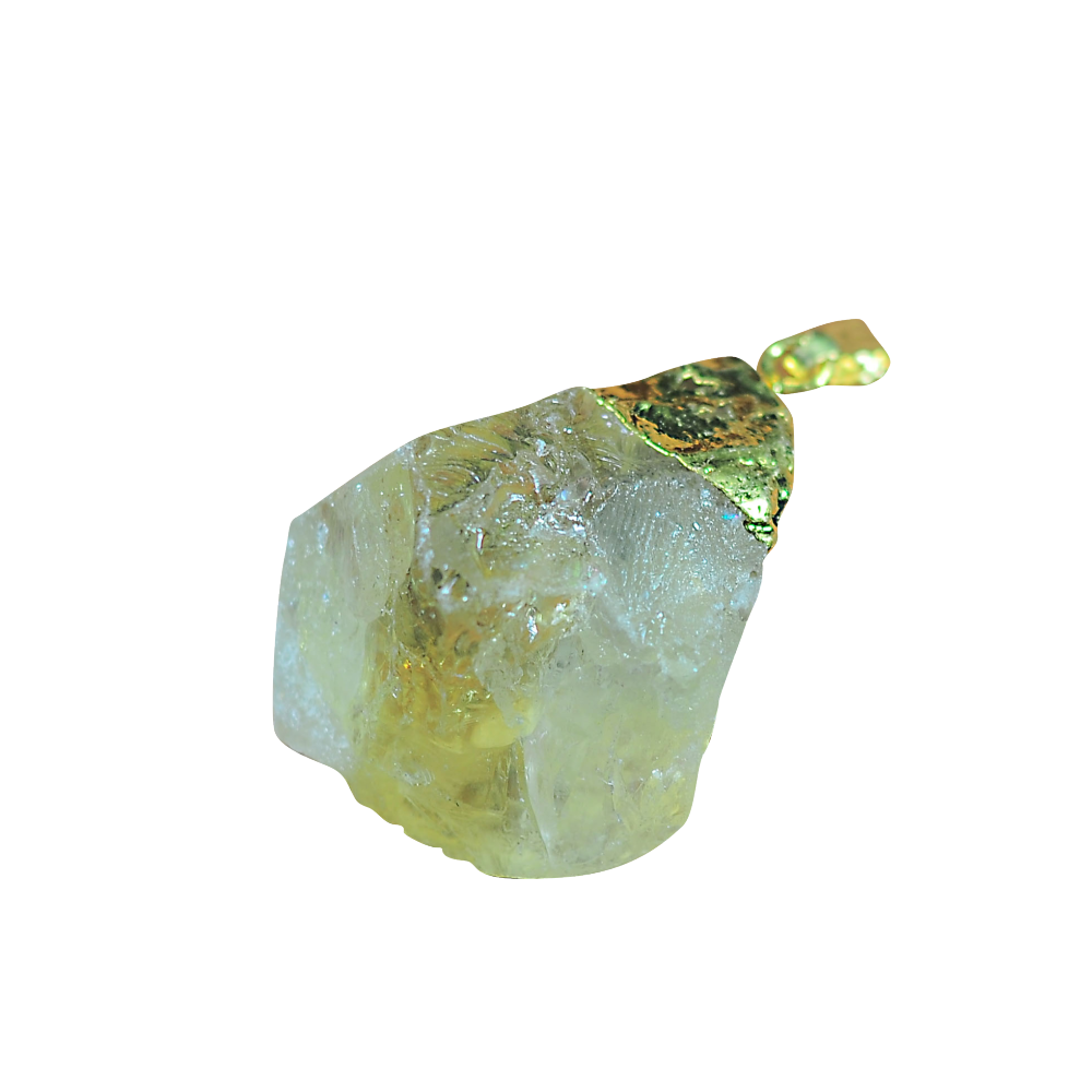 Natural Raw Rock Crystal Nugget Pendant