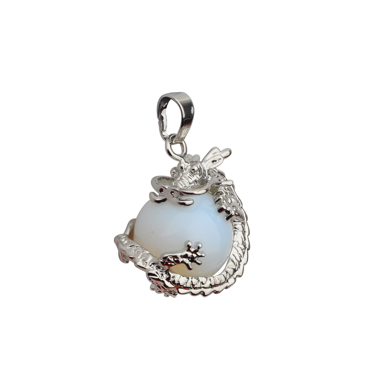 15MM Gemstone Balls Wrapped Dragon Pendant