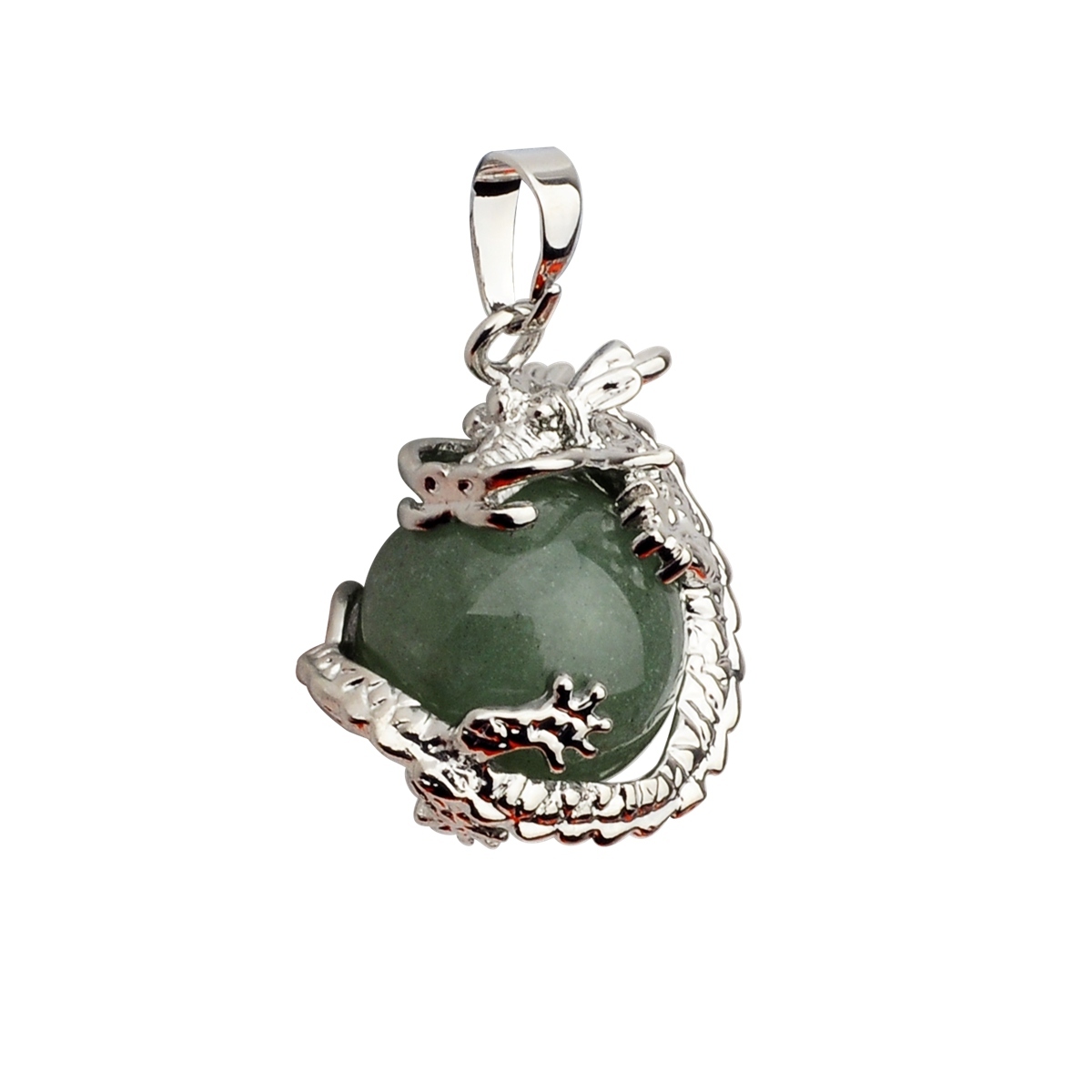 15MM Gemstone Balls Wrapped Dragon Pendant
