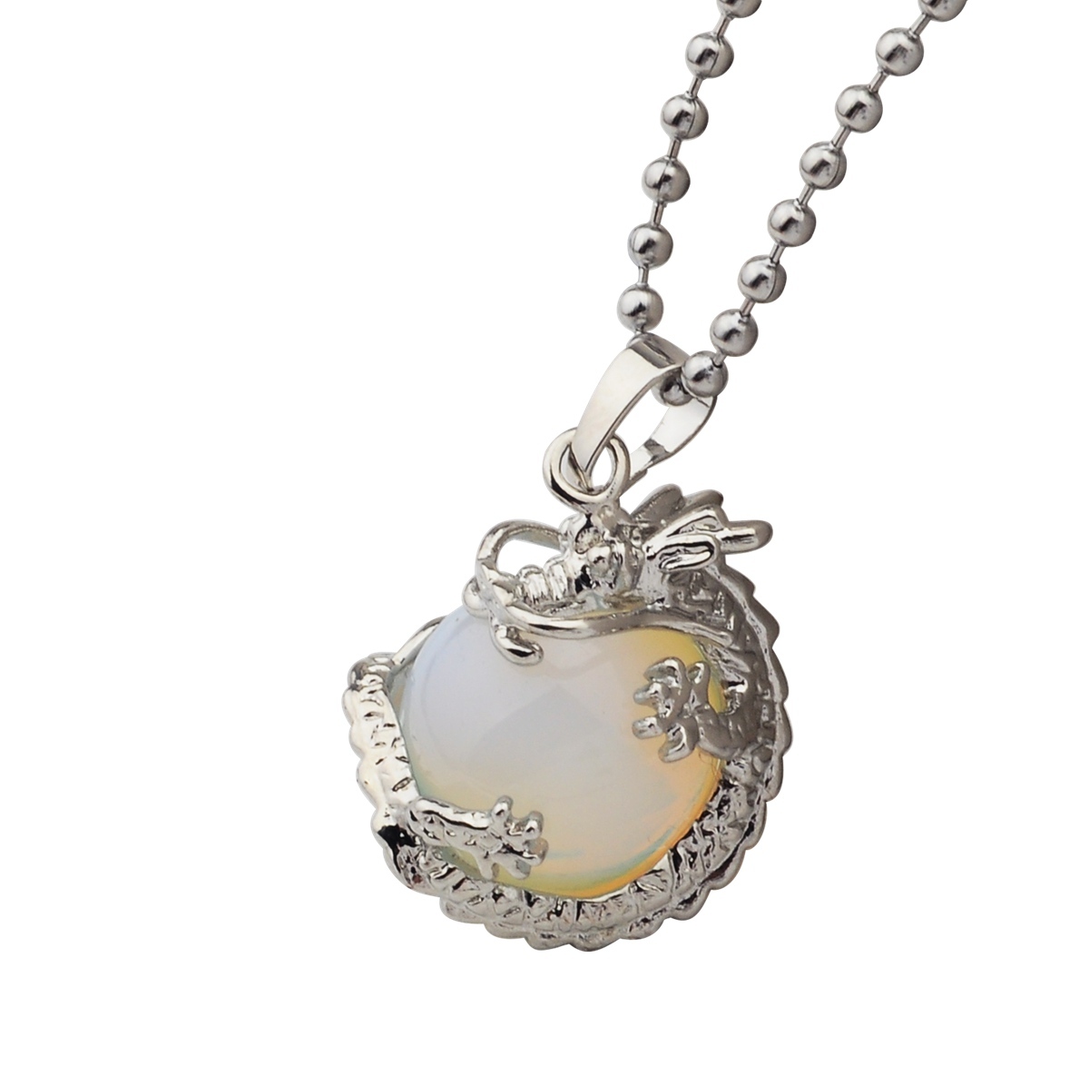15MM Gemstone Balls Wrapped Dragon Pendant