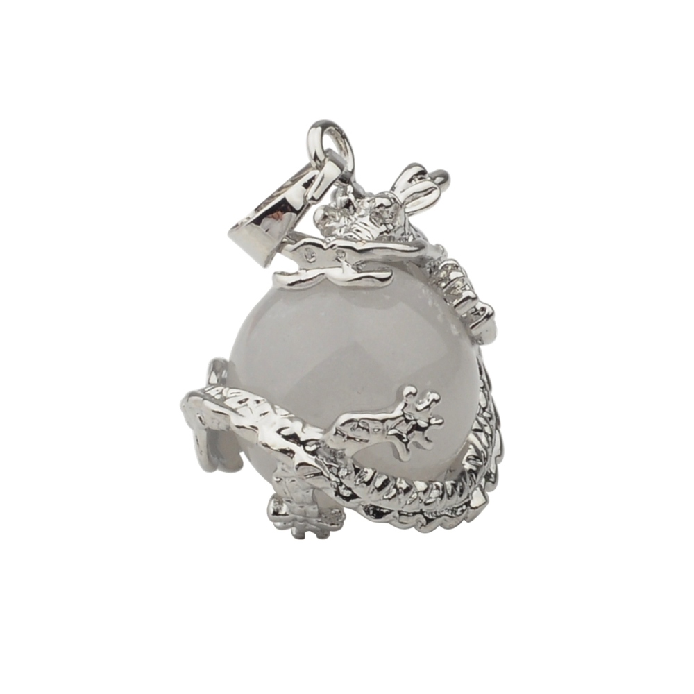 15MM Gemstone Balls Wrapped Dragon Pendant