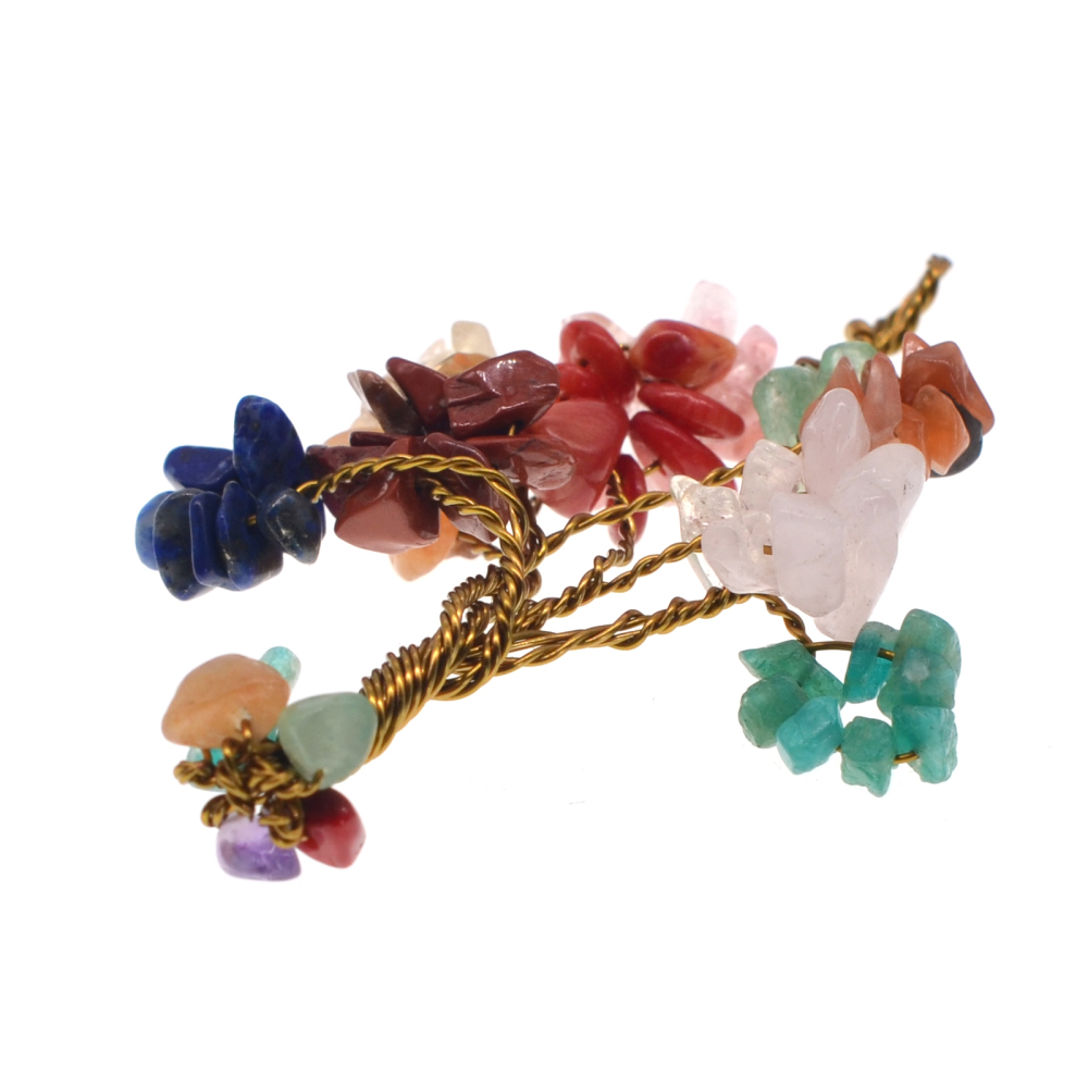 Chip Gemstone Rich Tree Pendant