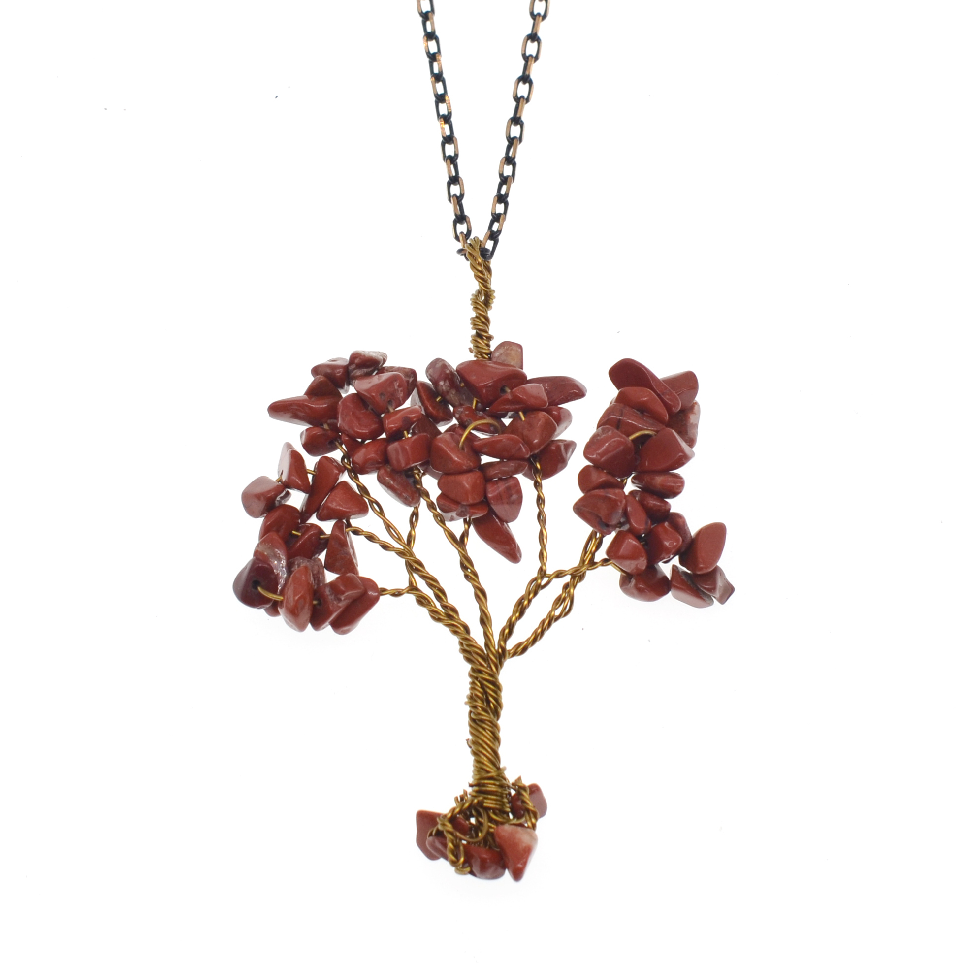 Chip Gemstone Rich Tree Pendant