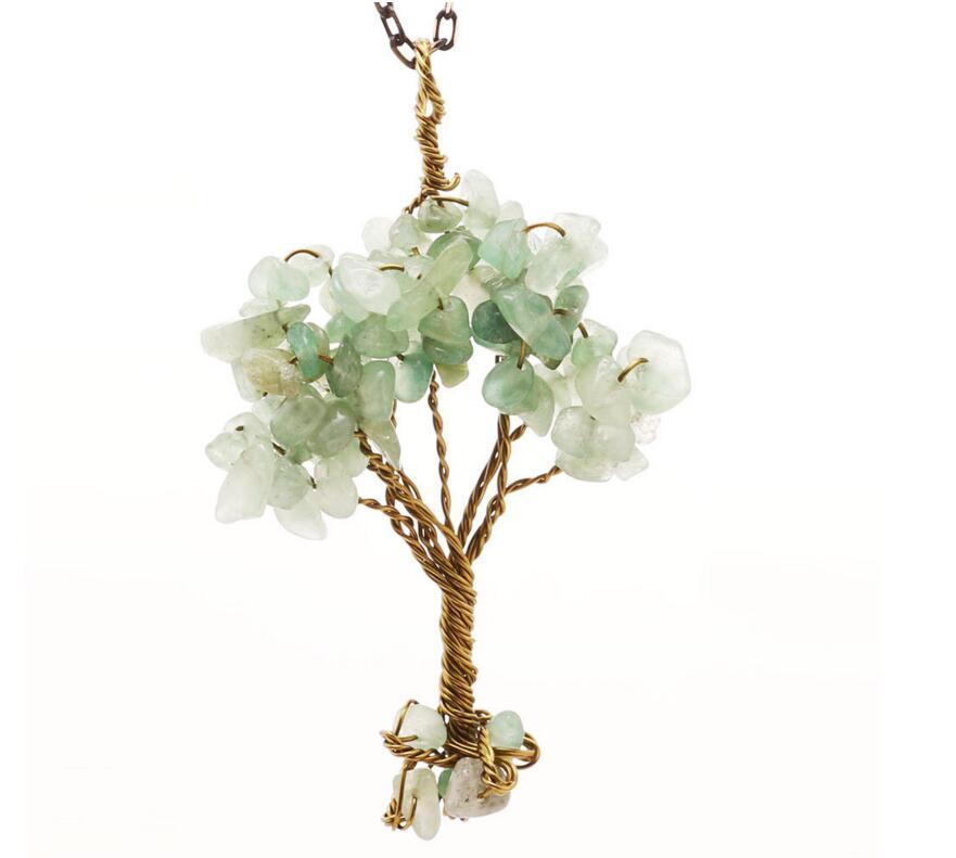 Chip Gemstone Rich Tree Pendant