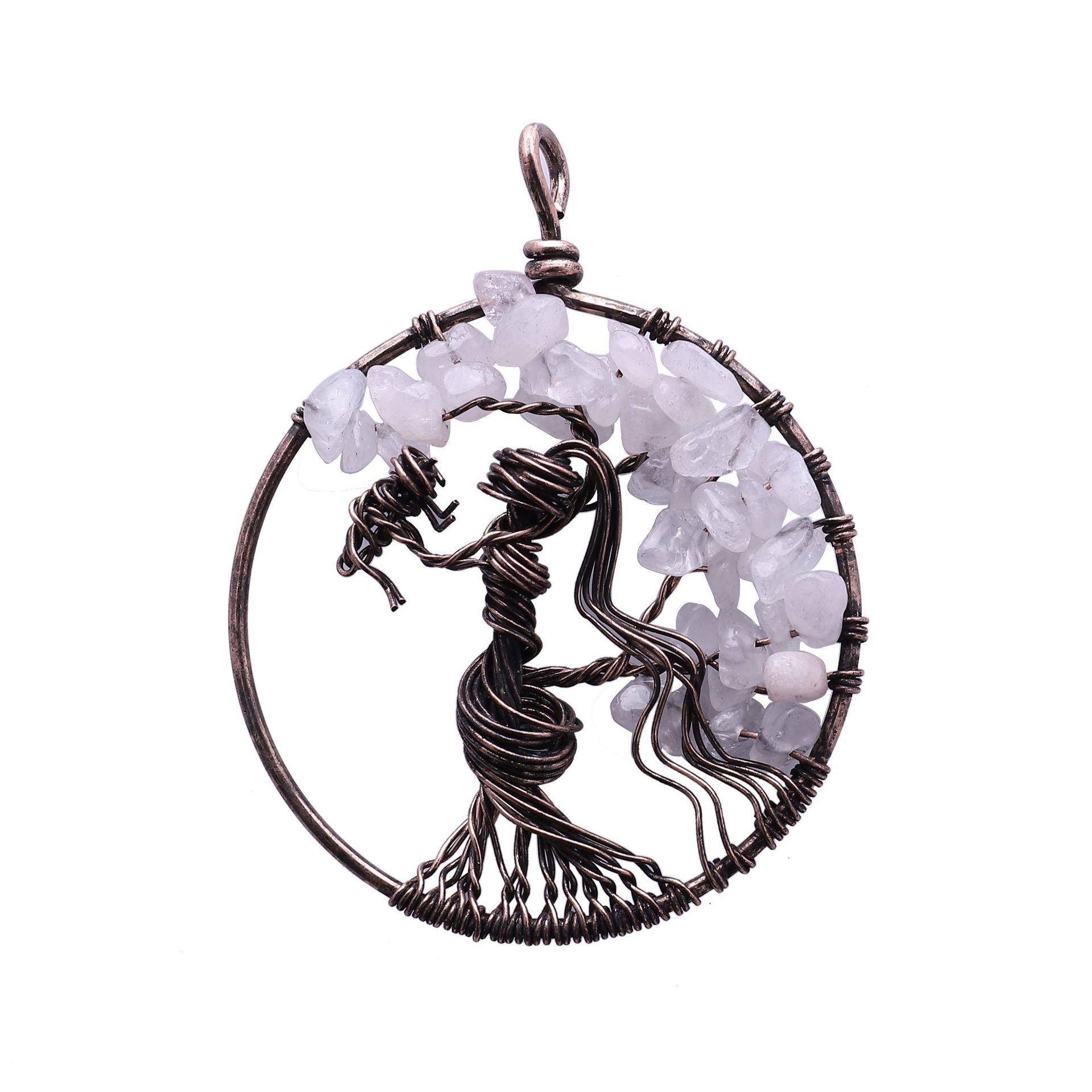 Real Amethyst Crystal Citrine Tree Pendant