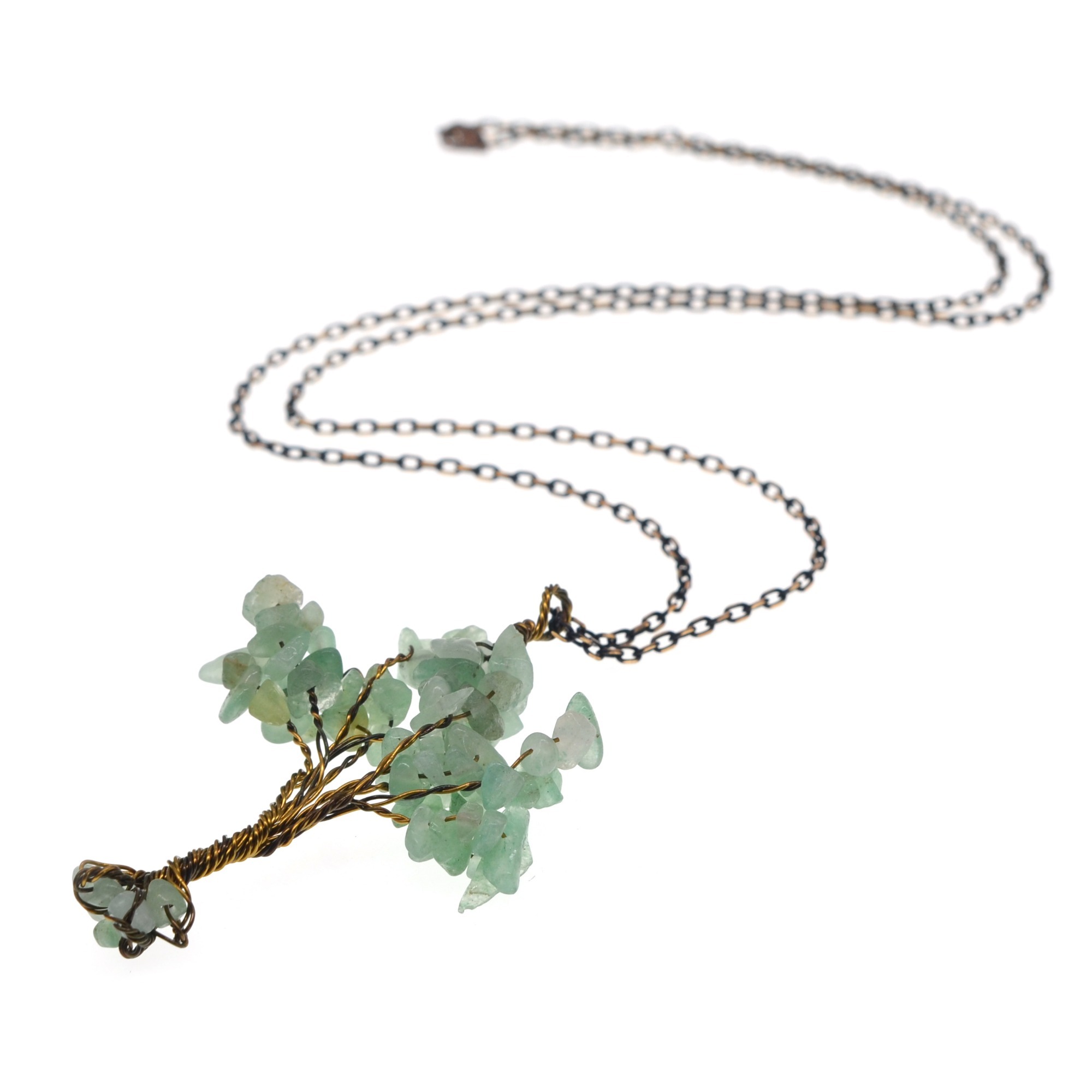 Chip Gemstone Rich Tree Pendant