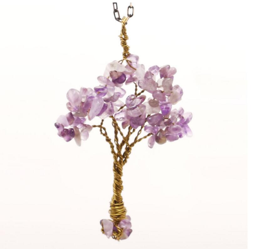 Chip Gemstone Rich Tree Pendant