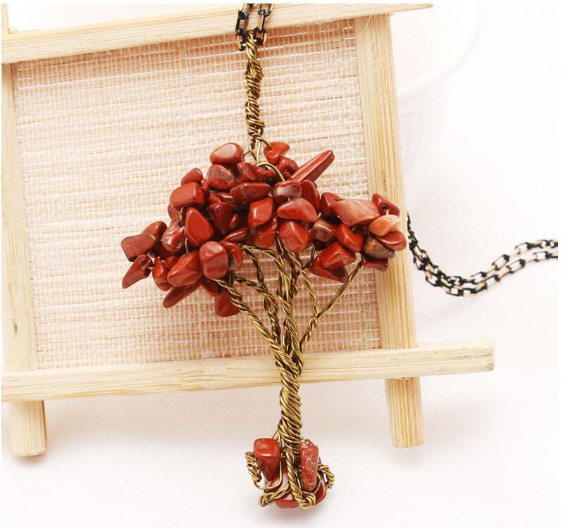 Chip Gemstone Rich Tree Pendant