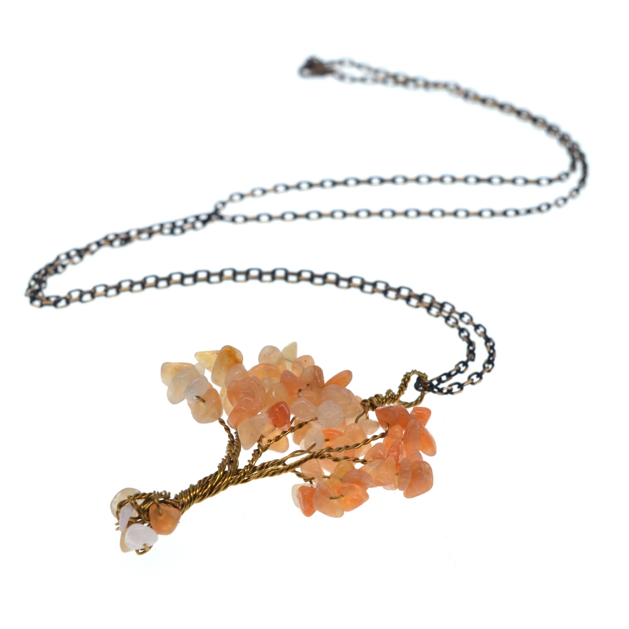 Chip Gemstone Rich Tree Pendant