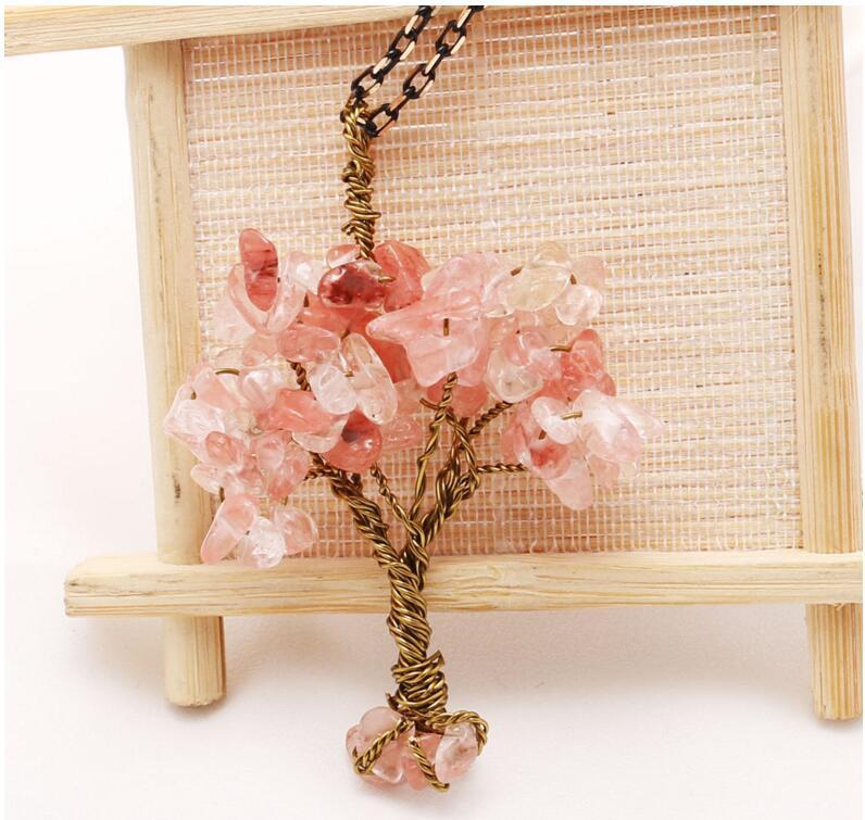 Chip Gemstone Rich Tree Pendant