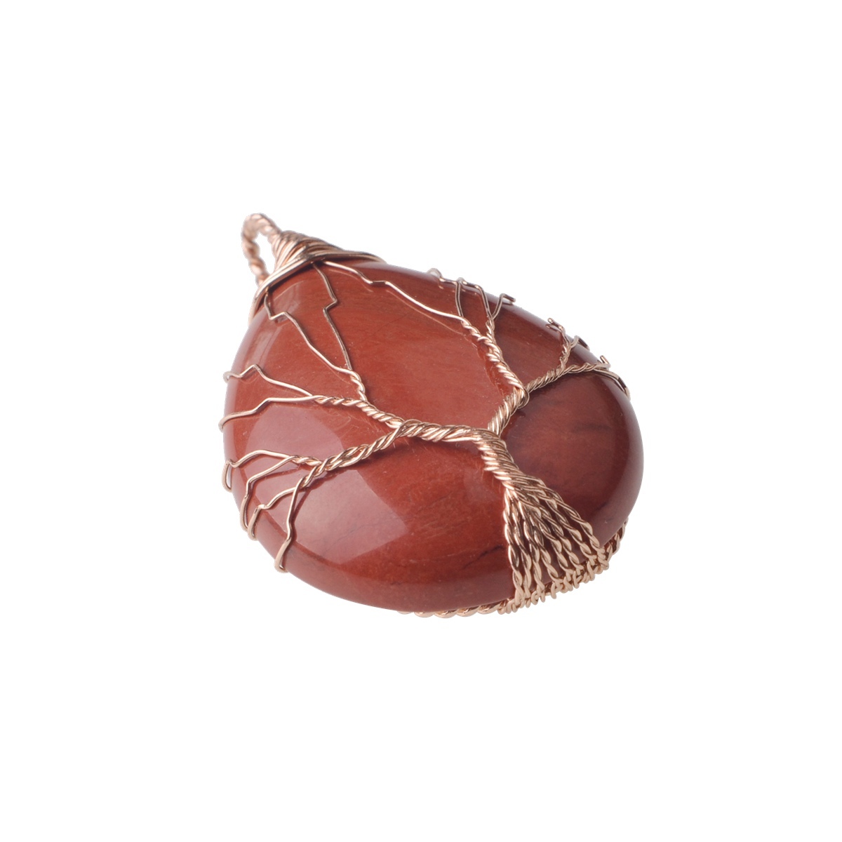 Rose Gold Waterdrop Gemstone Life of Tree Pendant