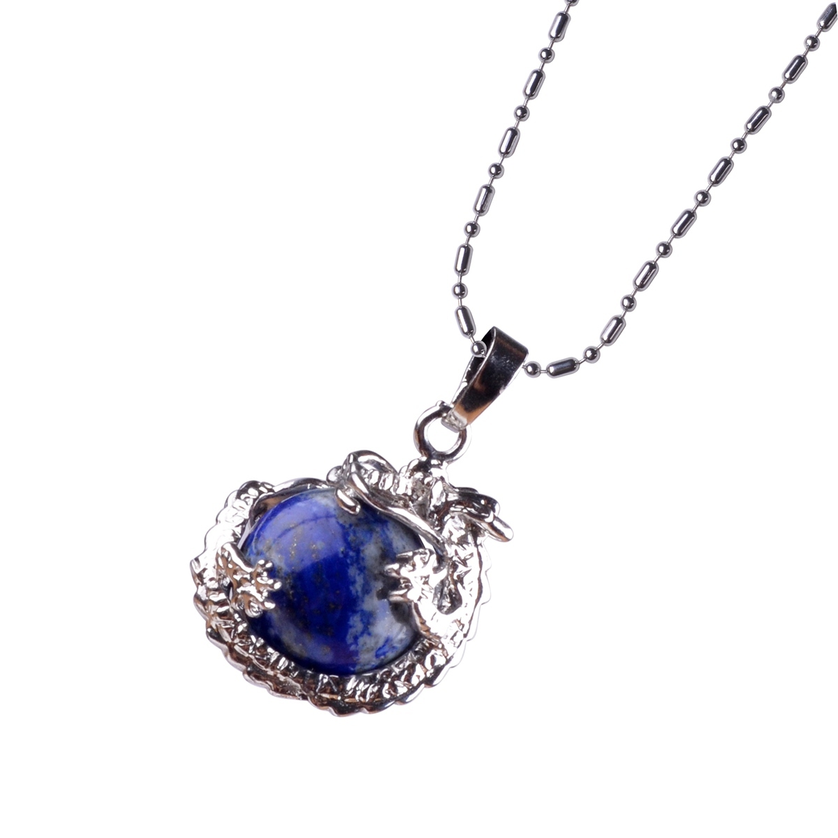 15MM Gemstone Balls Wrapped Dragon Pendant