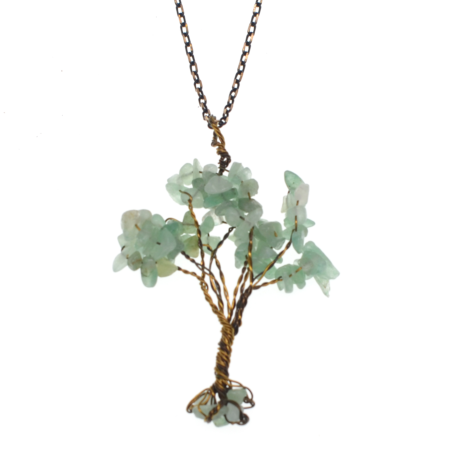 Chip Gemstone Rich Tree Pendant