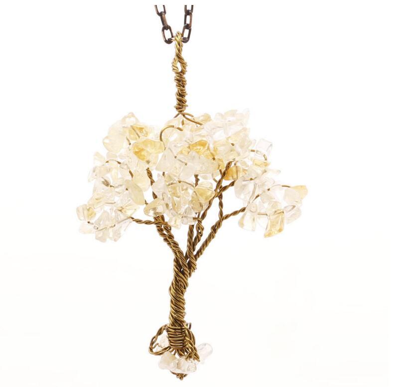 Chip Gemstone Rich Tree Pendant