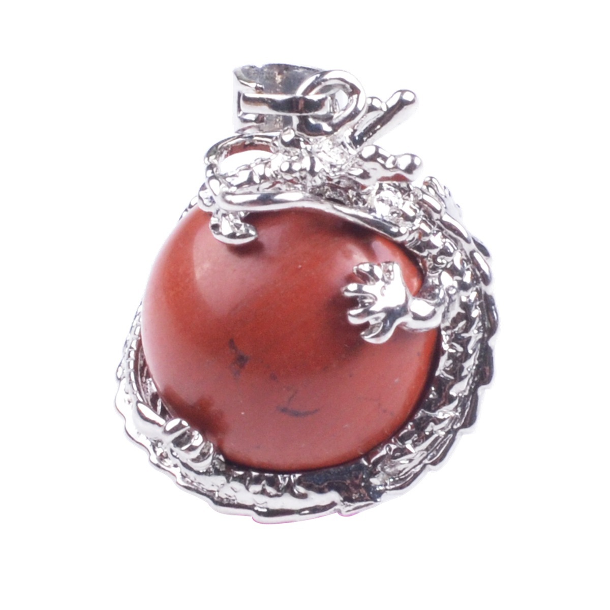 15MM Gemstone Balls Wrapped Dragon Pendant