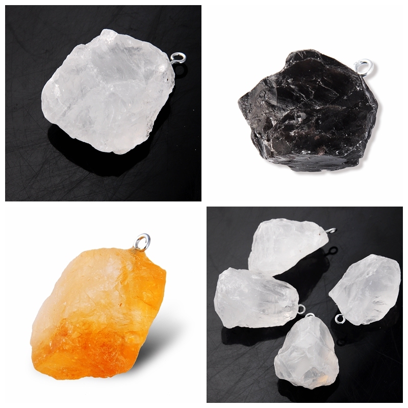 Raw Rock Crystal Nugget Pendant