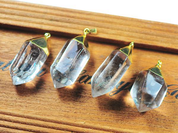 Gold Findings Crystal Pillar Pendant