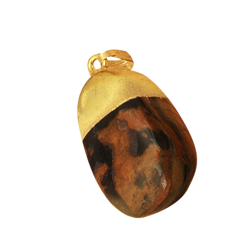 Gold Tumbled Gemstone Pendant