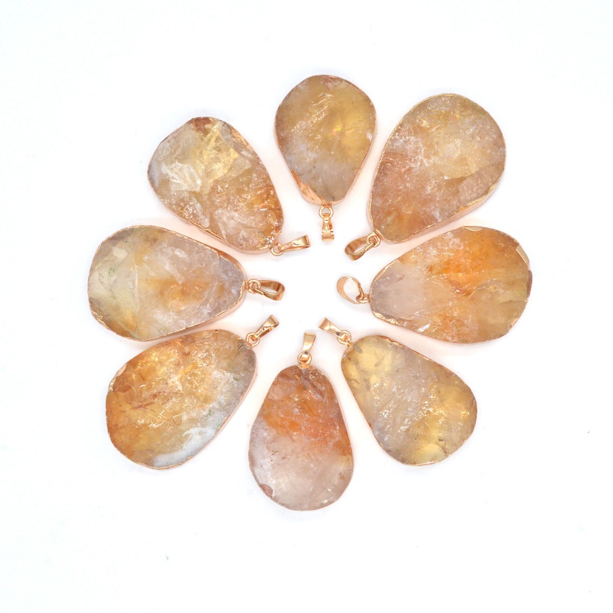 Gilded  Crystal Nuggets Pendant