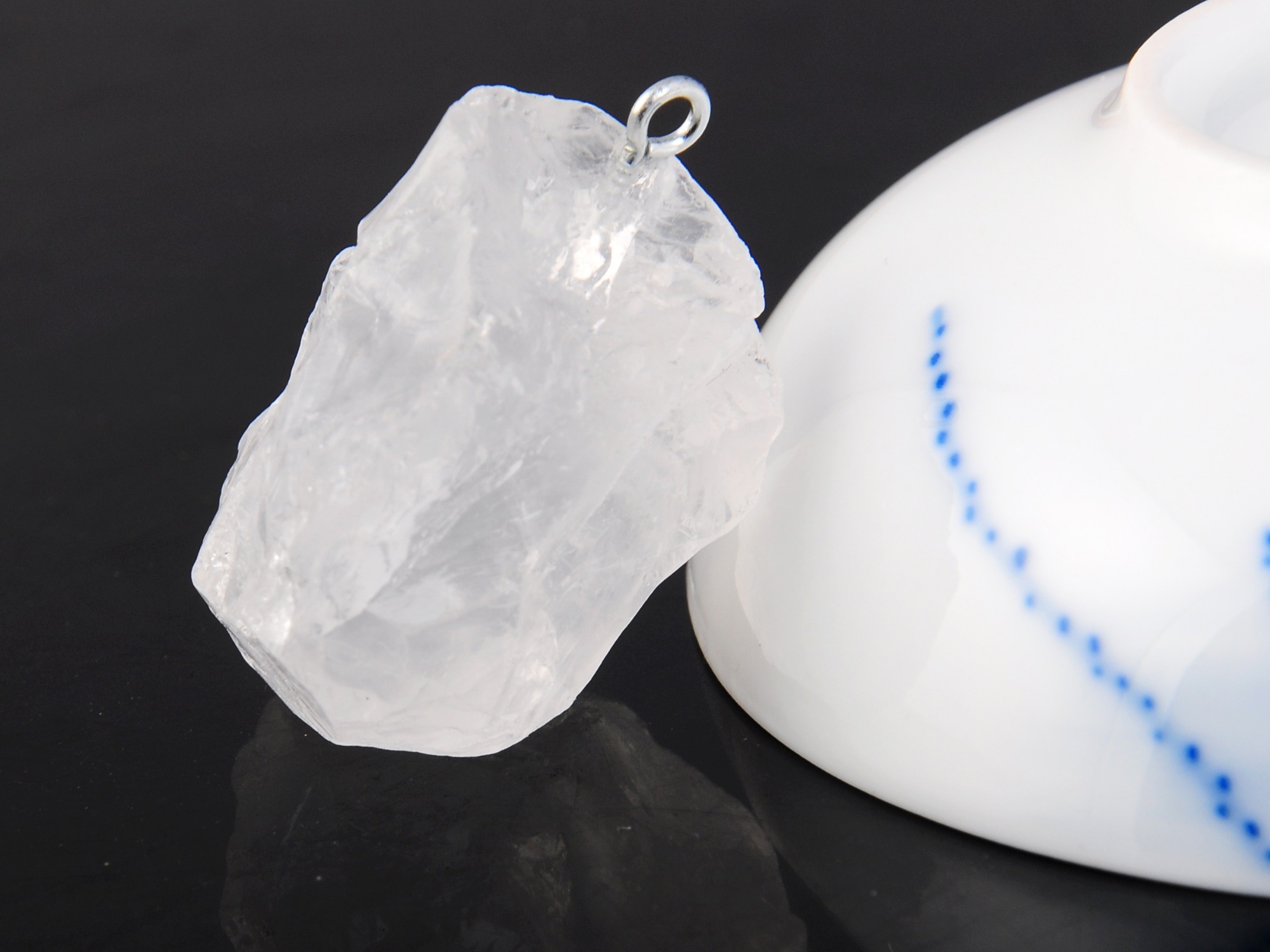 Raw Rock Crystal Nugget Pendant