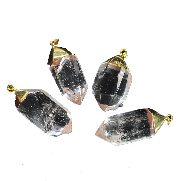 Gold Findings Crystal Pillar Pendant