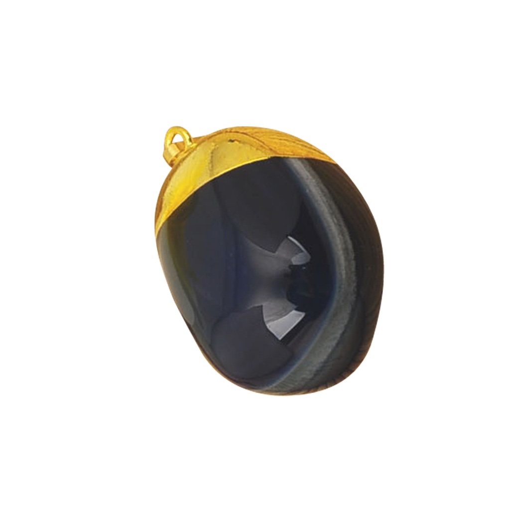 Gold Tumbled Gemstone Pendant