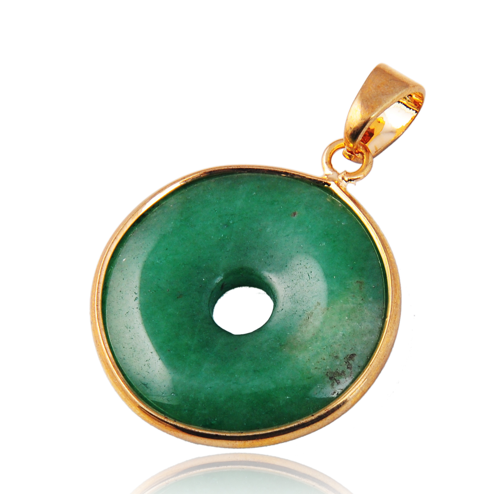 Gold Wire 32MM CoinGemstone Pendant
