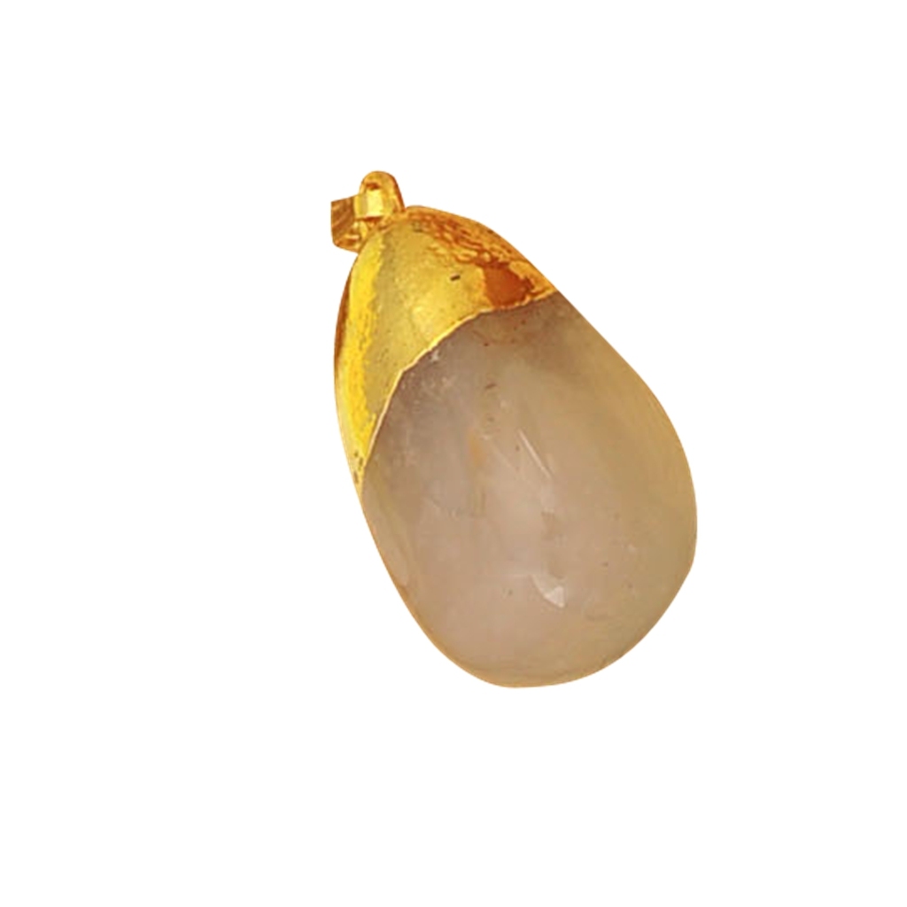 Gold Tumbled Gemstone Pendant