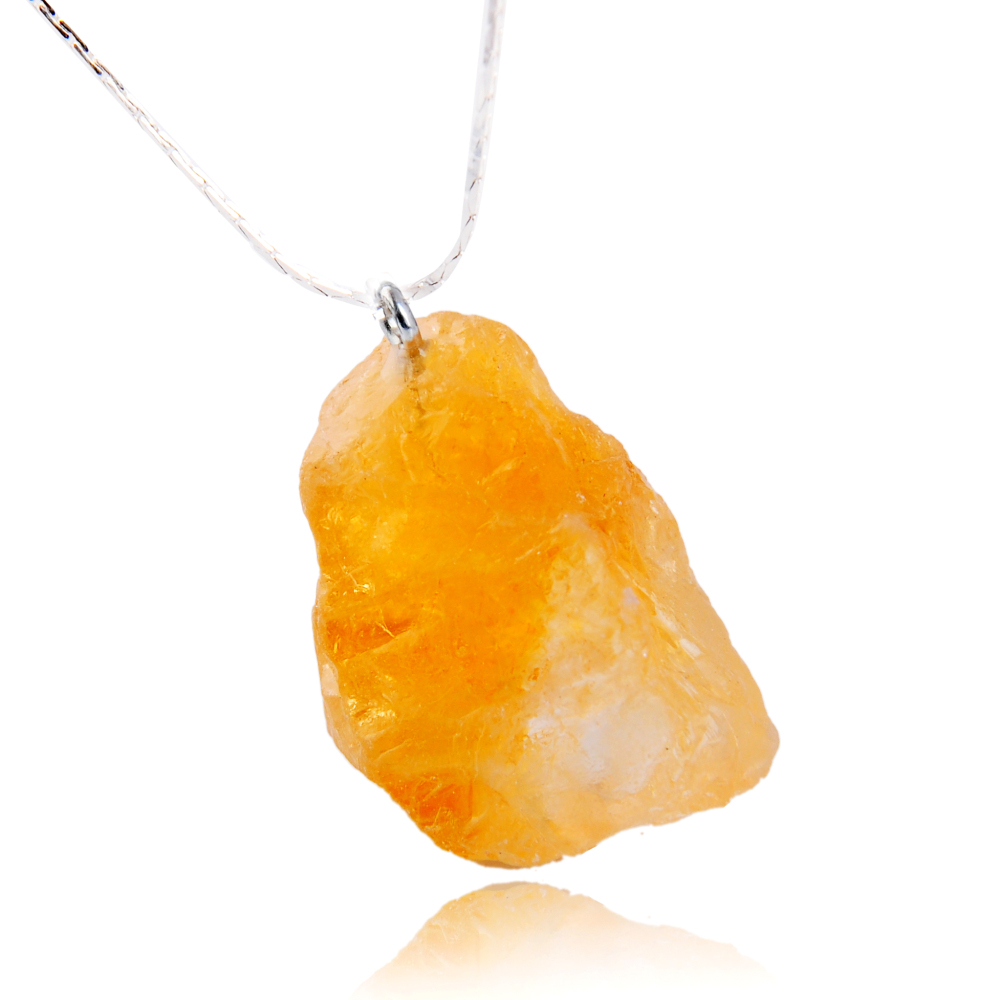 Raw Rock Crystal Nugget Pendant