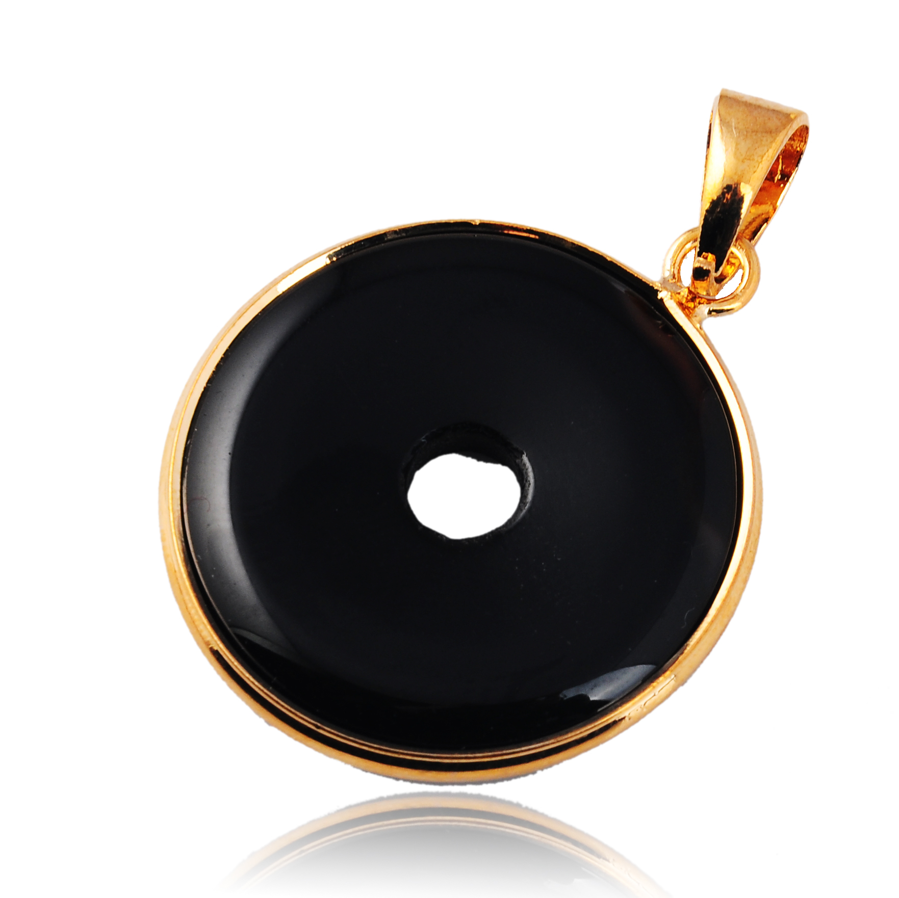 Gold Wire 32MM CoinGemstone Pendant