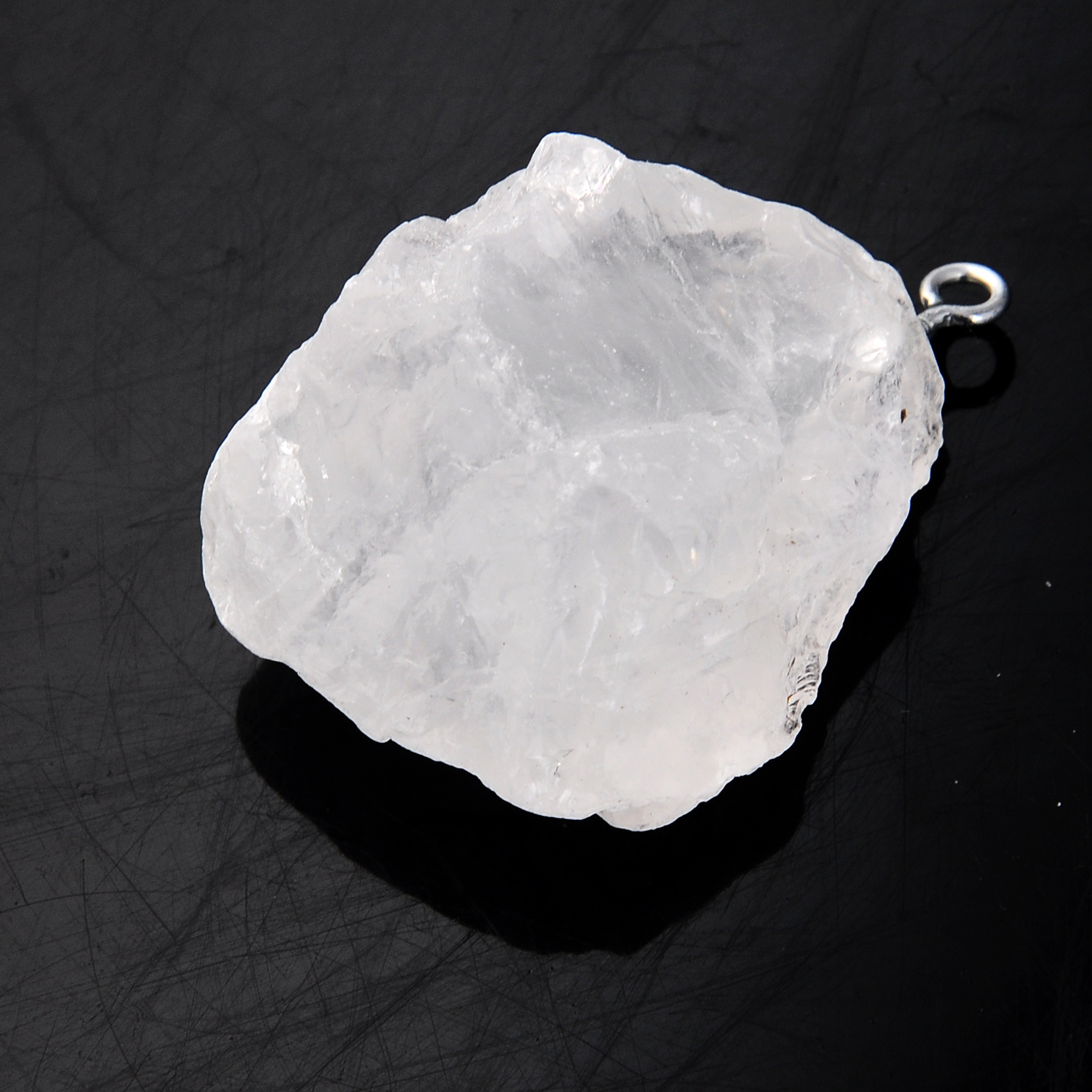 Raw Rock Crystal Nugget Pendant