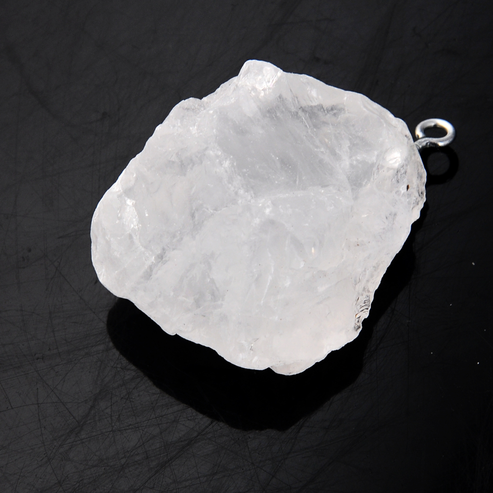 Raw Rock Crystal Nugget Pendant