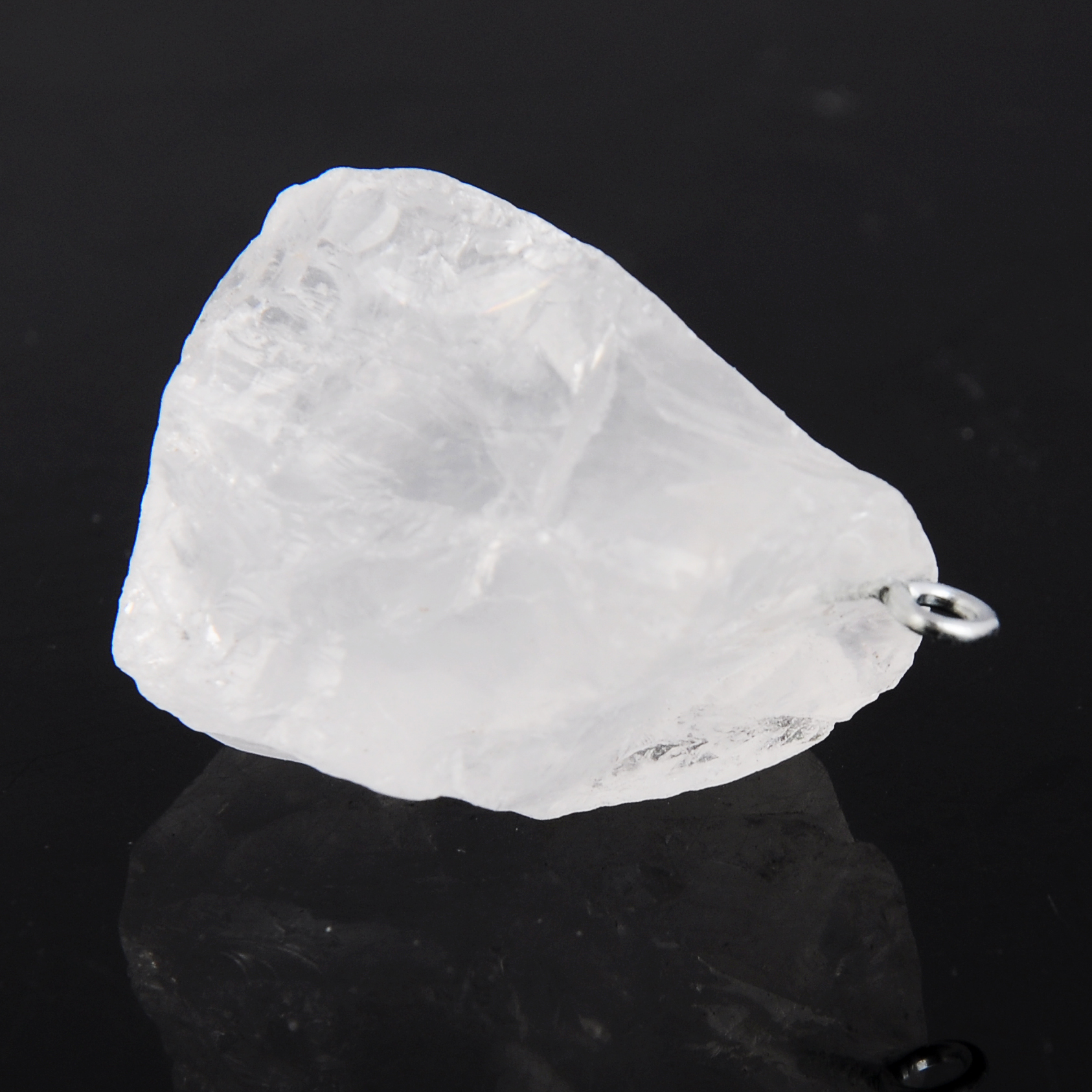 Raw Rock Crystal Nugget Pendant