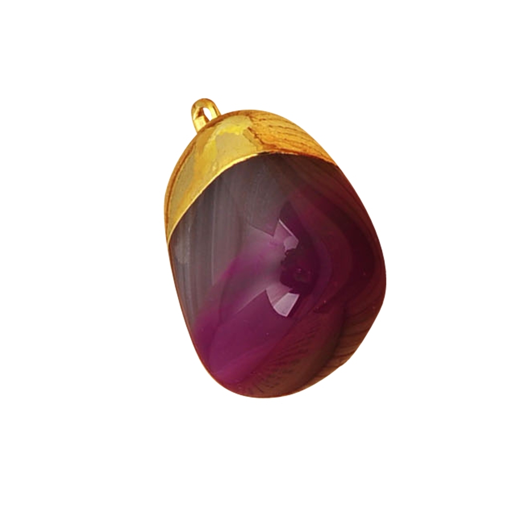 Gold Tumbled Gemstone Pendant