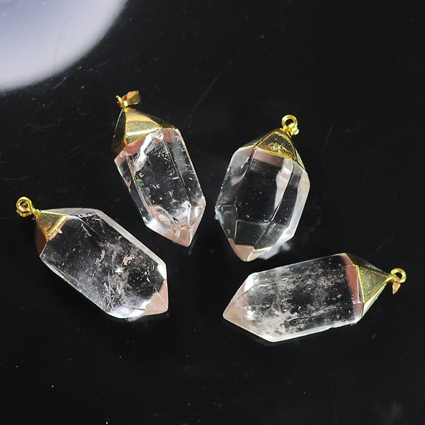 Gold Findings Crystal Pillar Pendant